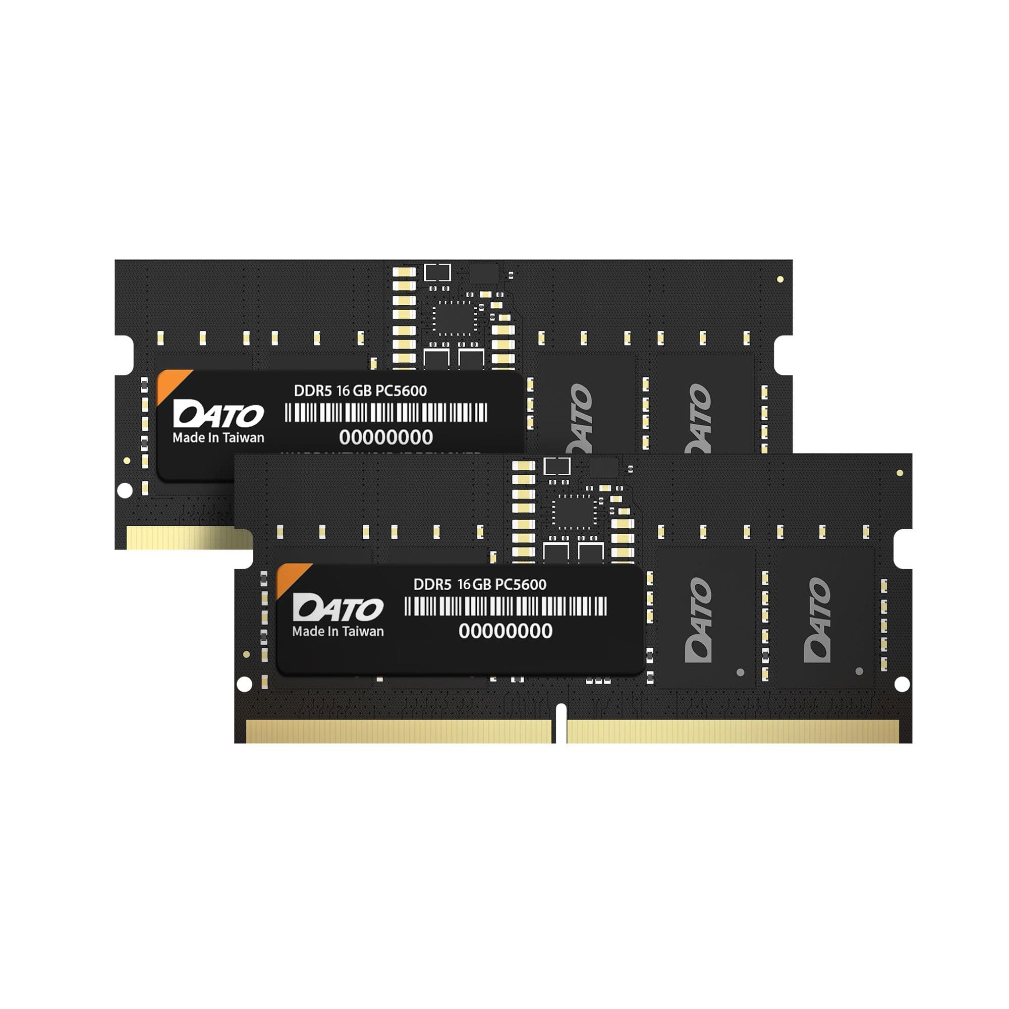 DATO DDR5 SODIMM 32GB Kit 16GBx2 Laptop RAM 5600MHz PC5-44800 CL46 1.1V 262-Pin Non-ECC unbuffered dimm, Notebook Memory Module