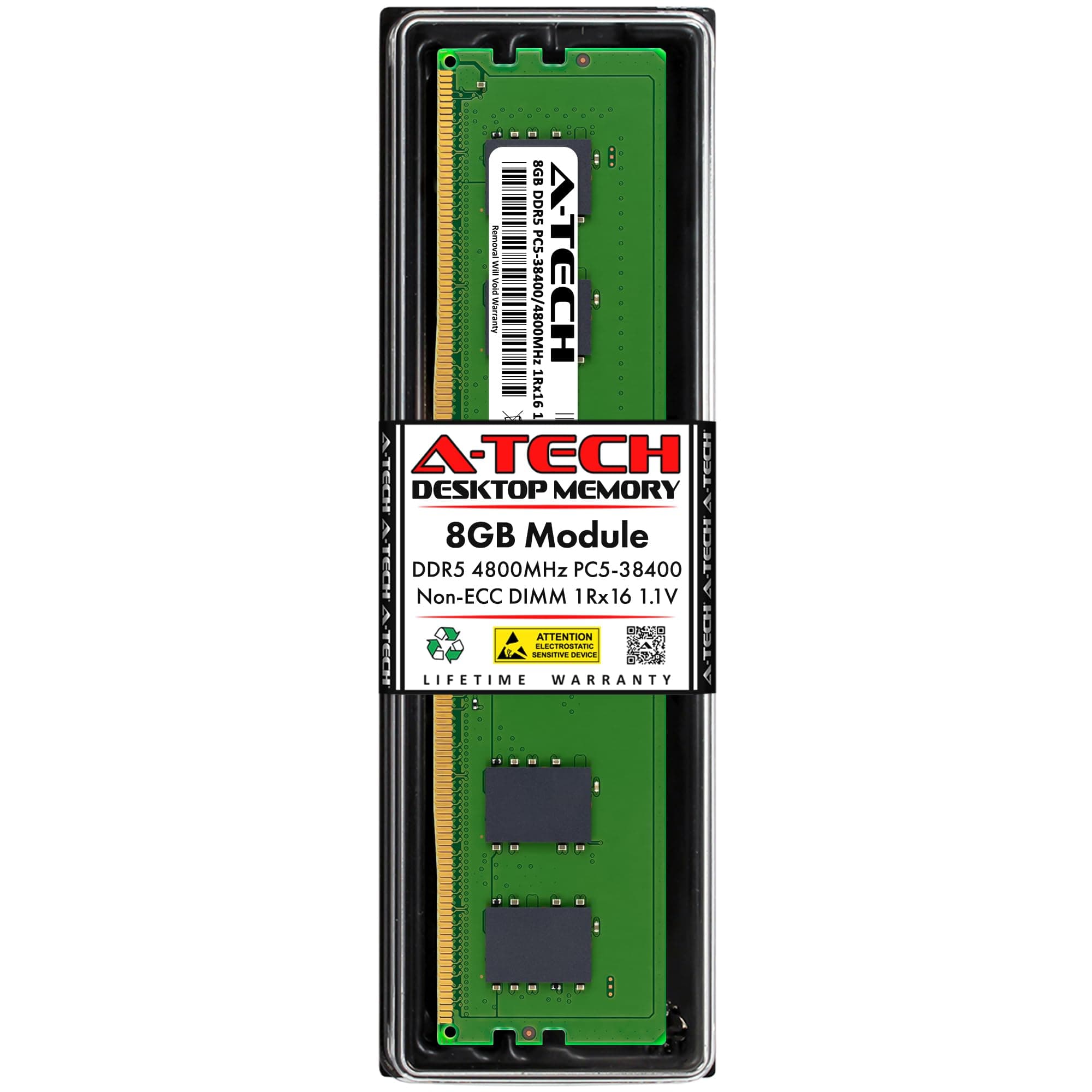 A-Tech 8GB RAM Replacement for Crucial CT8G48C40U5 | DDR5 4800MHz PC5-38400 DIMM 1Rx16 1.1V 288-Pin Non-ECC Desktop Memory Module (CT8G48C40U5-ATC)