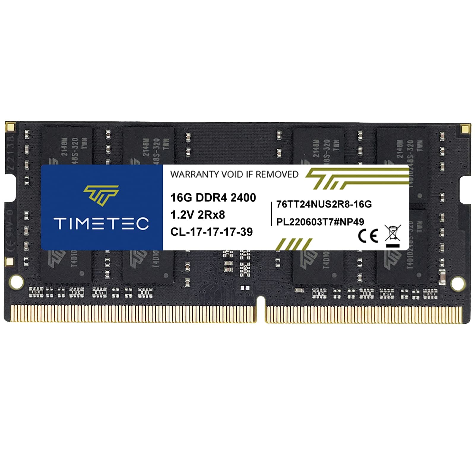 Timetec 16GB DDR4 2400MHz PC4-19200 Non-ECC Unbuffered 1.2V CL17 2Rx8 Dual Rank 260 Pin SODIMM Laptop Notebook PC Computer Memory RAM Module Upgrade (16GB)