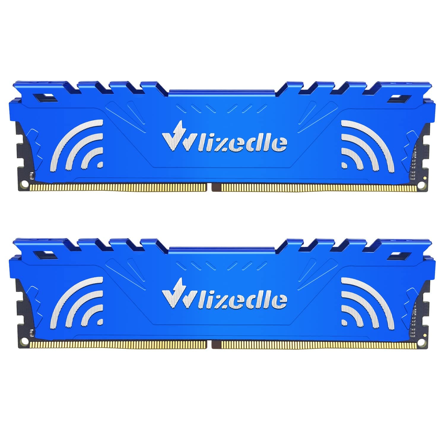 Wlizedle DDR4 2666MHz RAM 32GB Kit (2x16GB) CL19 UDIMM, Desktop Memory Module PC4-21300 288-Pin 1.2V Non-ECC Unbuffered PC Computer RAM Stick Upgrade - Blue