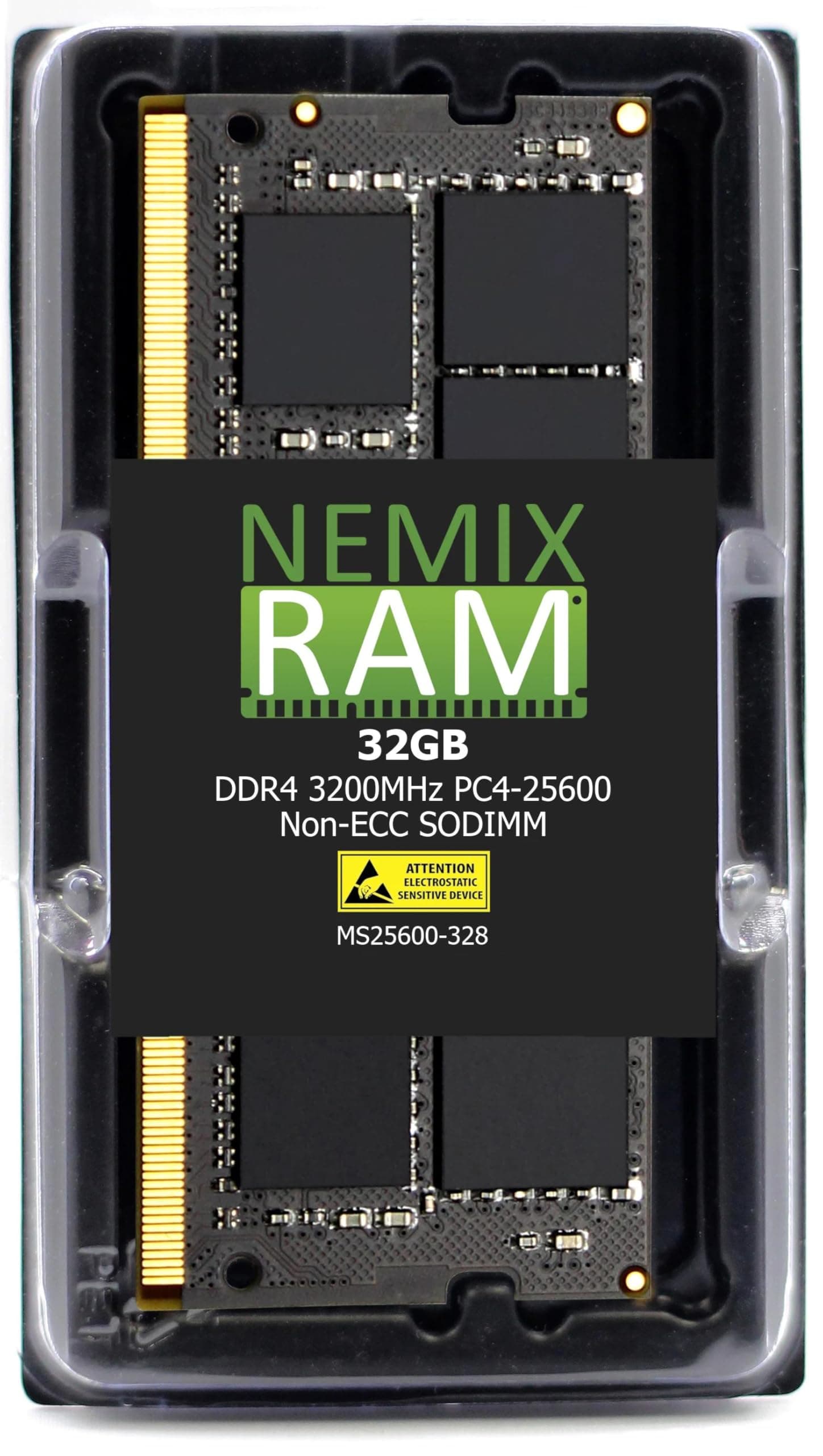 NEMIX RAM 32GB (1X32GB) DDR4 3200MHZ PC4-25600 2Rx8 1.2V CL22 260-PIN Non-ECC SODIMM Laptop PC Memory