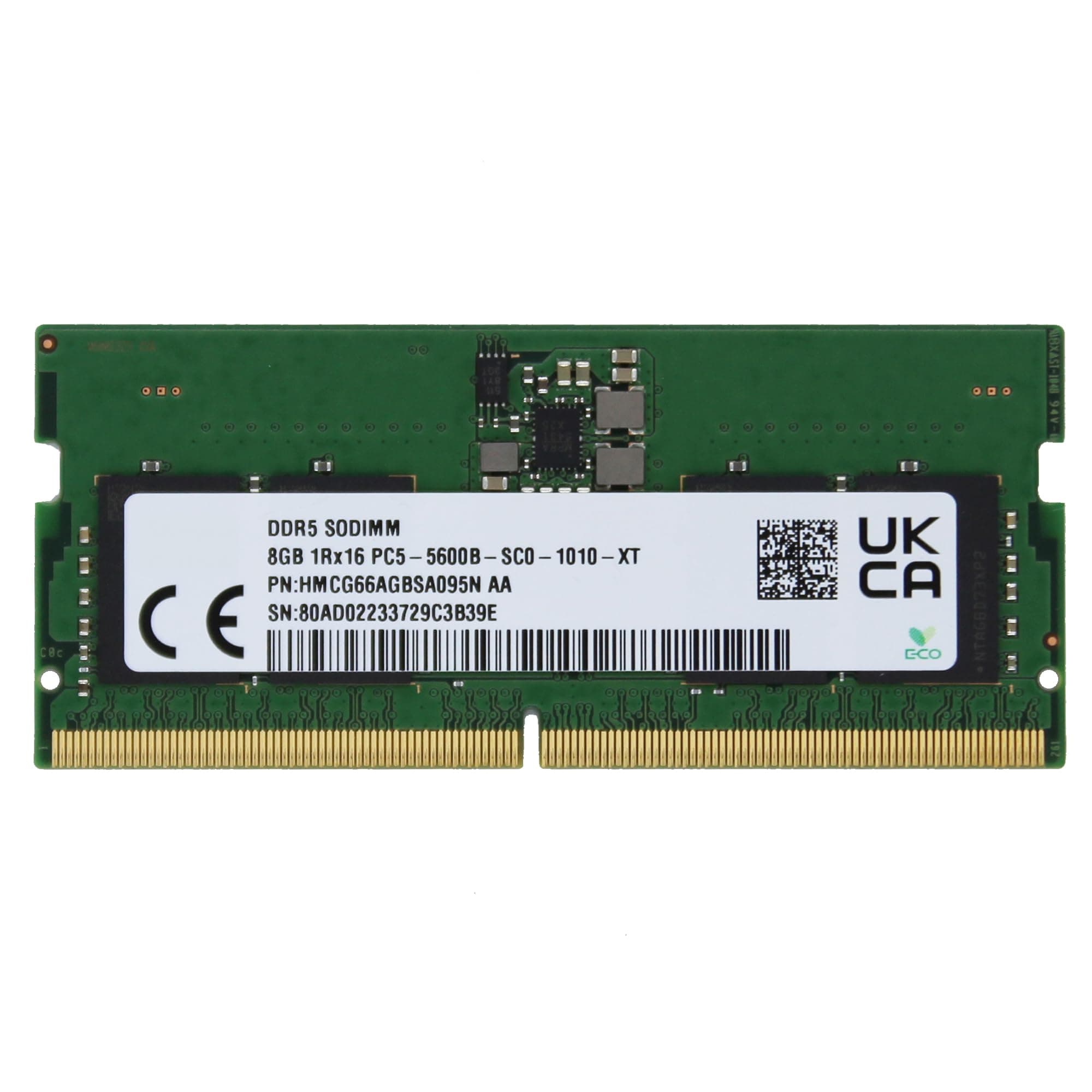 SK Hyn(Hynix) Original 8GB (1x8GB) DDR5 5600MHz PC5-44800 SODIMM Unbuffered Non-ECC 1Rx16 CL46 1.1v HMCG66AGBSA095N Notebook Laptop RAM Memory Module Upgrade Adamanta