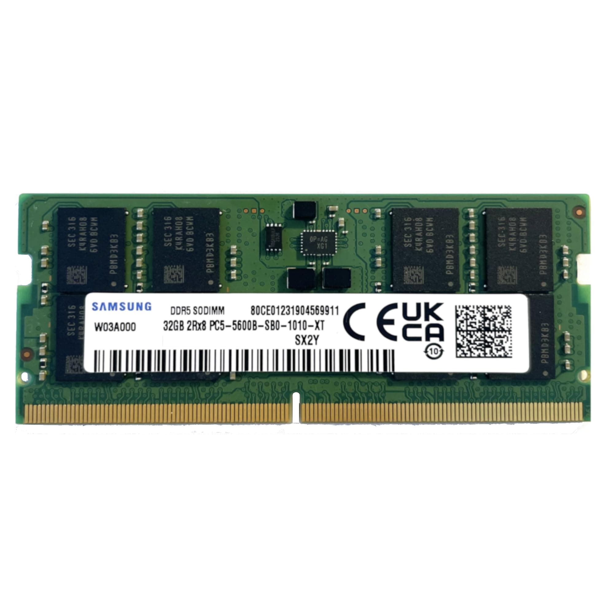 Samsung 32GB DDR5 5600MHz PC5-44800 SODIMM 2Rx8 Dual Rank CL46 1.1v 262pin Non-ECC M425R4GA3BB0-CWM Laptop Notebook RAM Memory Upgrade