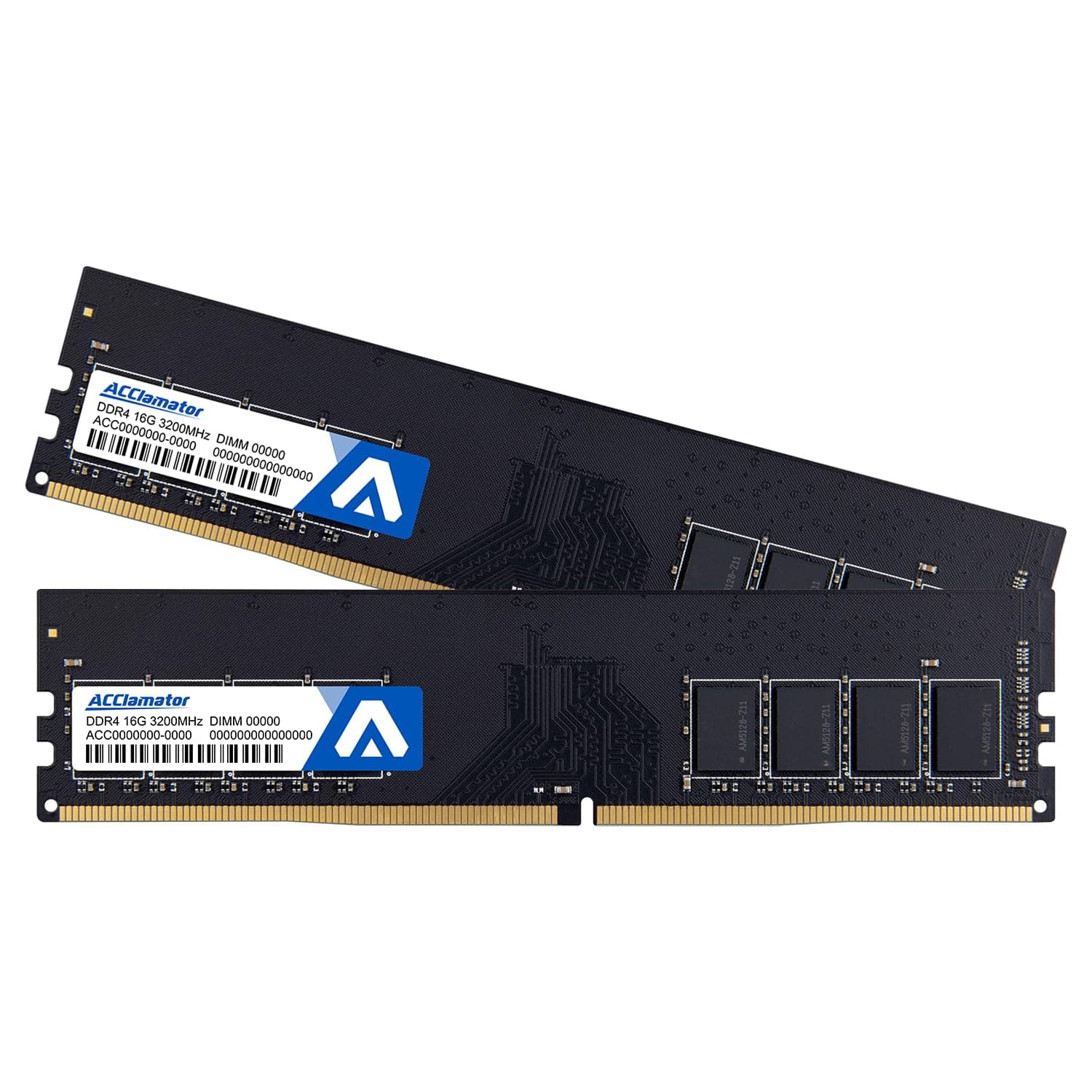 DDR4 RAM 32GB (2x16GB) 3200MHz PC4-25600 CL18 1.35V 288-pin Desktop PC Memory Module Compatible with Intel XMP and AMD Ryzen Acclamator