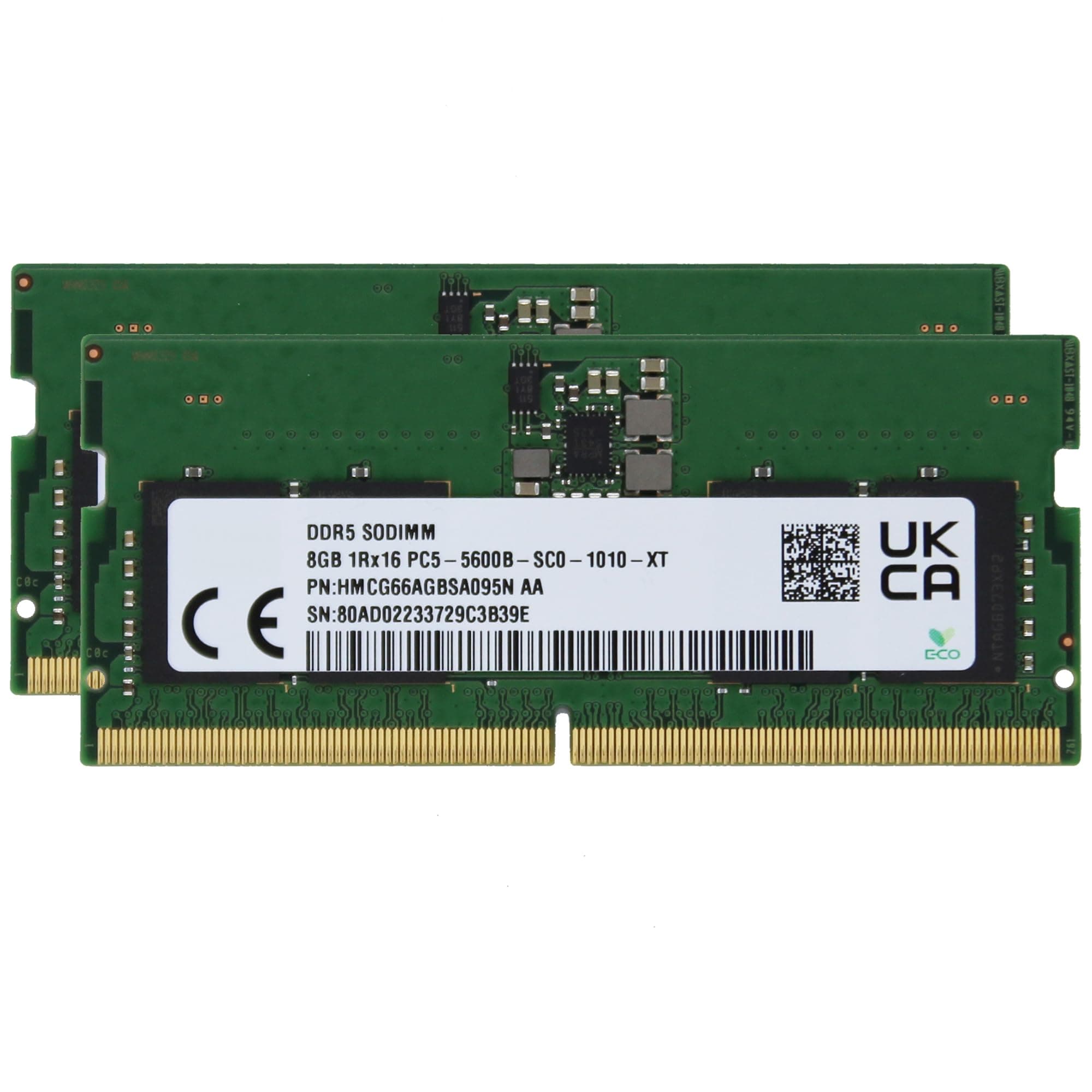 SK Hyn(Hynix) Original 16GB (2x8GB) DDR5 5600MHz PC5-44800 SODIMM Unbuffered Non-ECC 1Rx16 CL46 1.1v HMCG66AGBSA095N Notebook Laptop RAM Memory Module Upgrade Adamanta