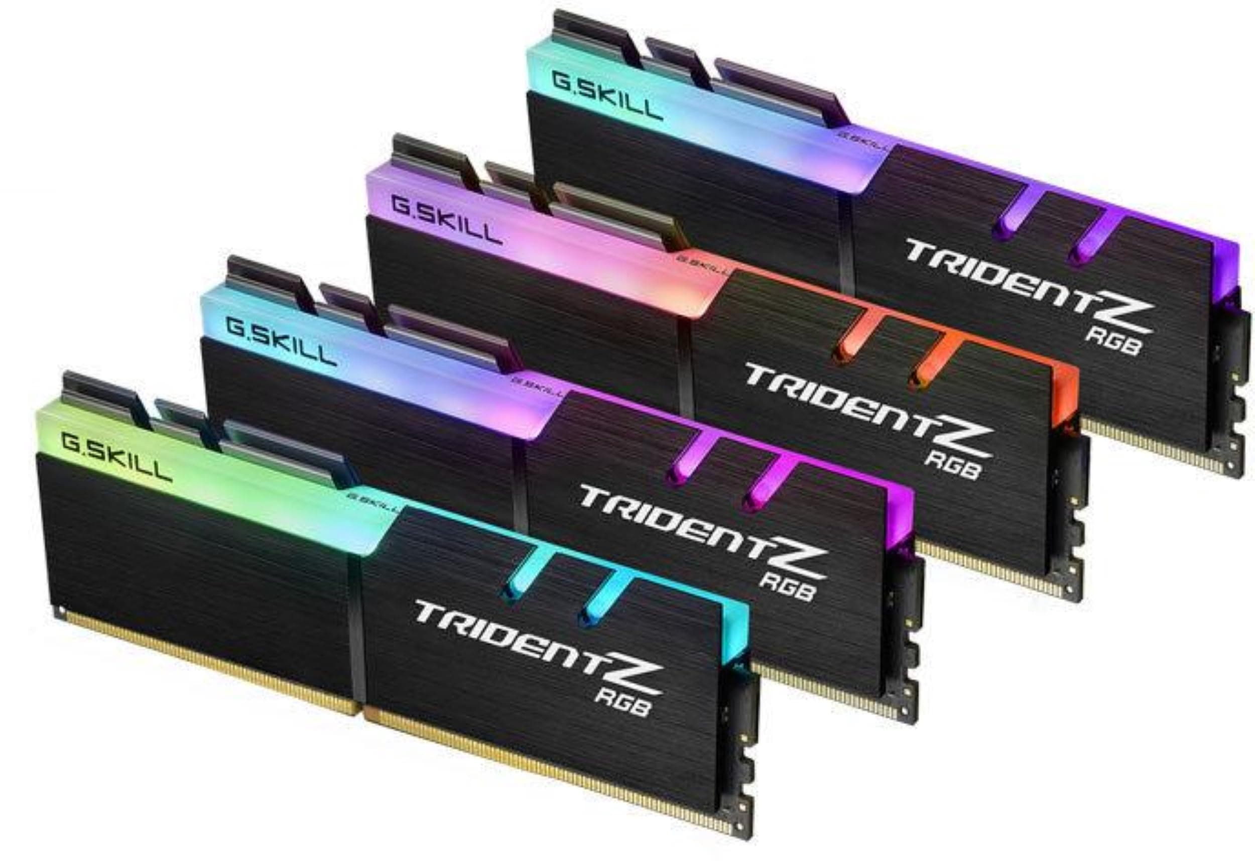 G.Skill F4-3200C16Q-32GTZR Trident Z RGB Series 32 GB (8 GB x 4) DDR4 3200 MHz PC4-25600 CL16 Dual Channel Memory Kit - Black with Full Length RGB LED Light bar