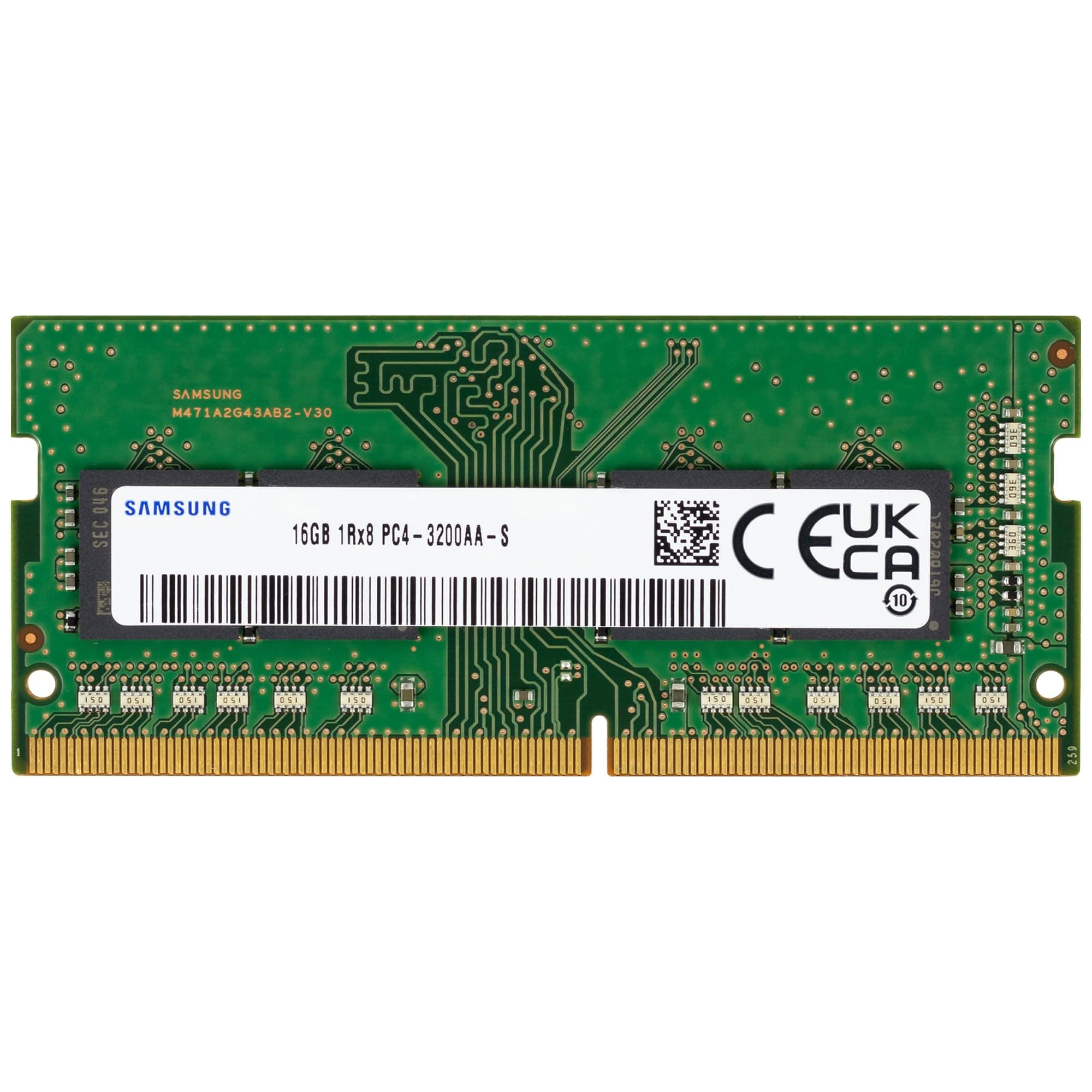 Samsung 16GB DDR4 3200MHz PC4-25600 (PC4-3200AA) CL22 SODIMM 1Rx8 Single Rank 1.2V 260-Pin Laptop, Notebook RAM Memory