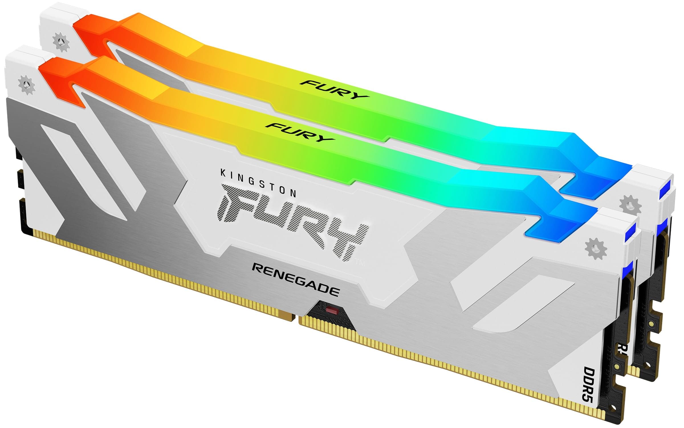Kingston FURY Renegade White RGB 32GB (2x16GB) 6400MT/s CL32 DDR5 DIMM | Infrared Syncing | FURY CTRL Software | Overclocking | Intel XMP 3.0 | Kit of 2 | KF564C32RWAK2-32