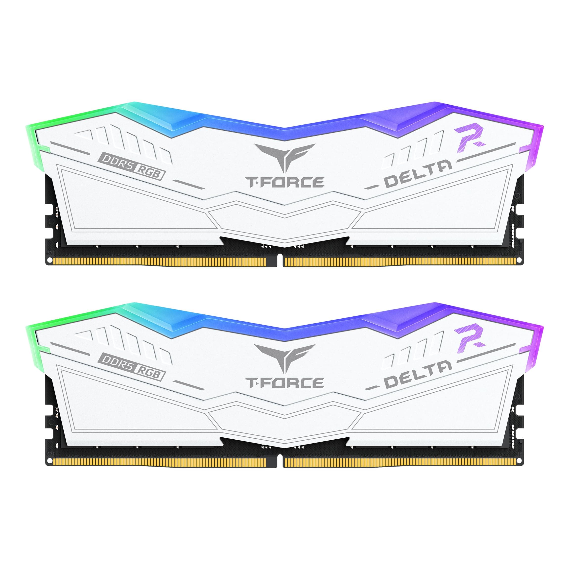 TEAMGROUP T-Force Delta RGB DDR5 Ram 32GB (2x16GB) 6000MHz PC5-48000 CL28 Intel XMP 3.0 AMD Expo Compatible Desktop Memory White FF4D532G6000HC28ADC01