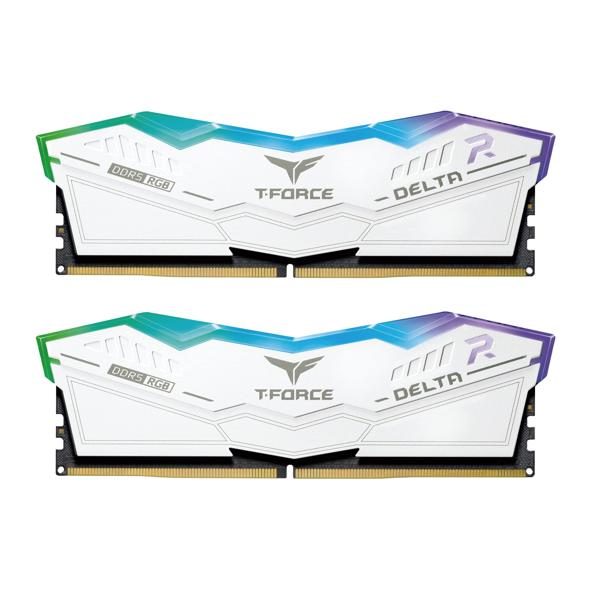 TEAMGROUP T-Force Delta RGB DDR5 Ram 32GB (2x16GB) 6400MHz PC5-51200 CL40 Desktop Memory Module Ram for 600 700 Series Chipset XMP 3.0 Ready White - FF4D532G6400HC40BDC01