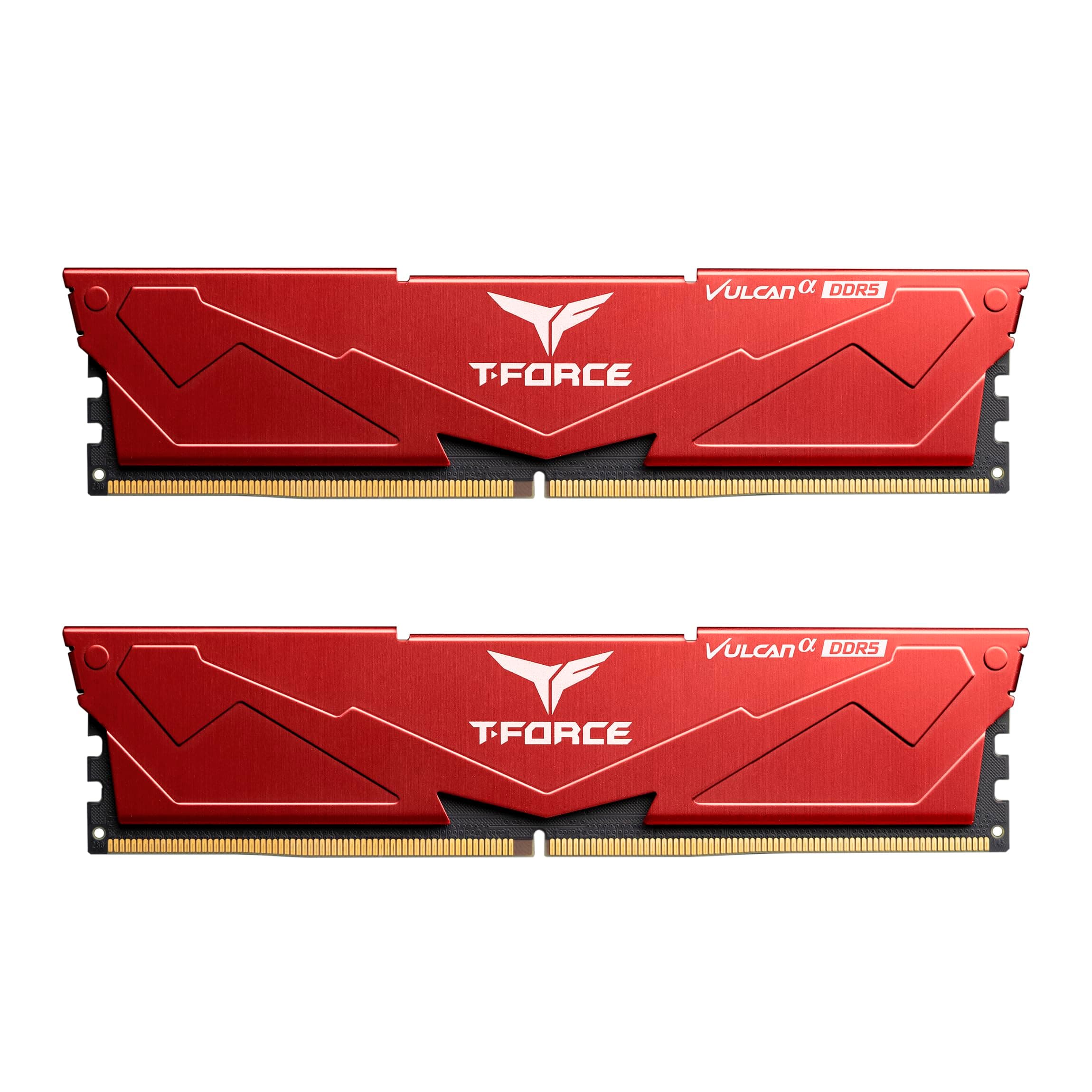 TEAMGROUP T-Force Vulcan Alpha DDR5 Ram 32GB Kit (2x16GB) 6000MHz (PC5-48000) CL38 Desktop Memory Module Ram AMD Optimized Memory Red FLARD532G6000HC38JDC01