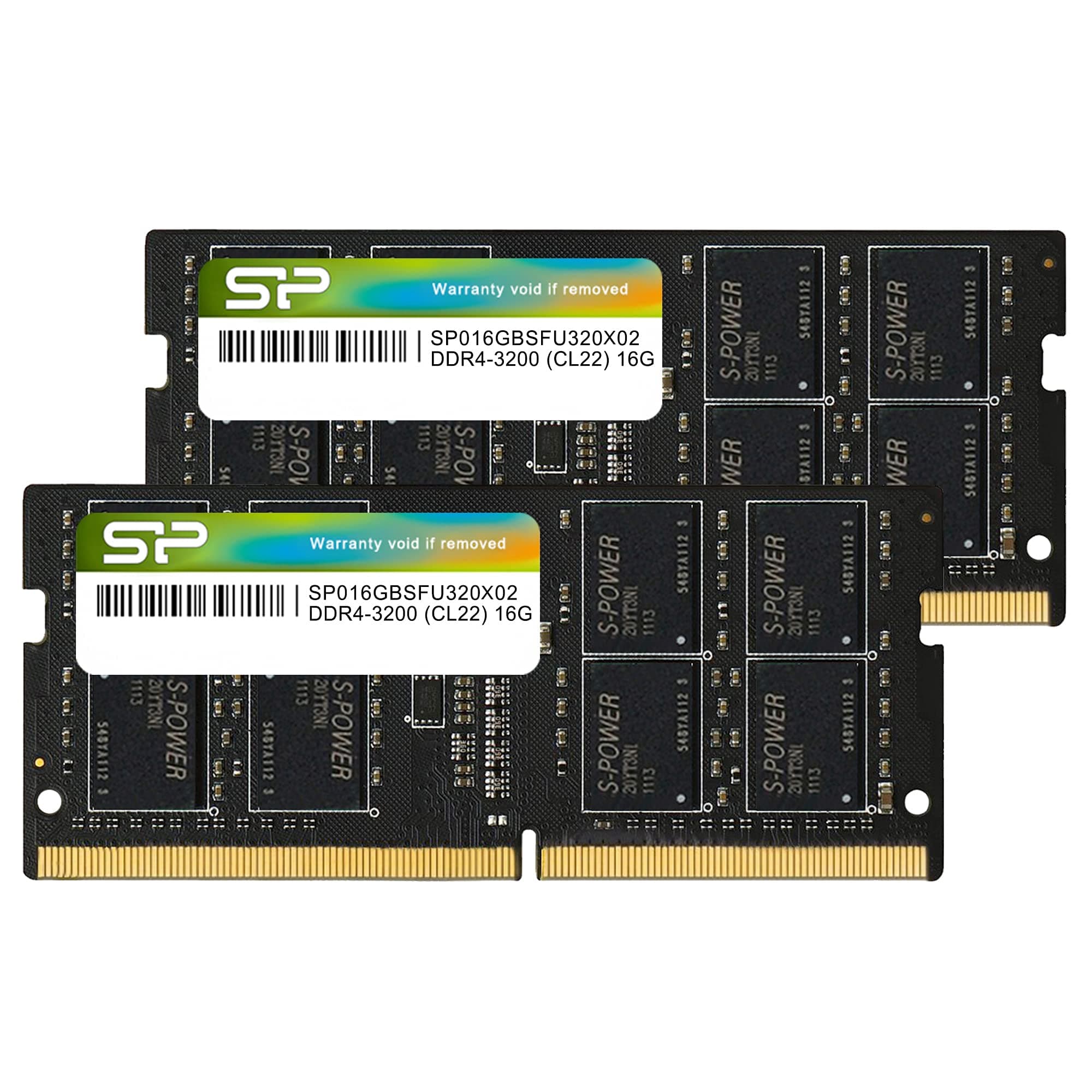 Silicon Power DDR4 32GB (2x16GB) 3200MHz (PC4-25600) CL22 SODIMM 260-Pin 1.2V Non-ECC Laptop RAM Notebook Computer Memory SP032GBSFU320X22