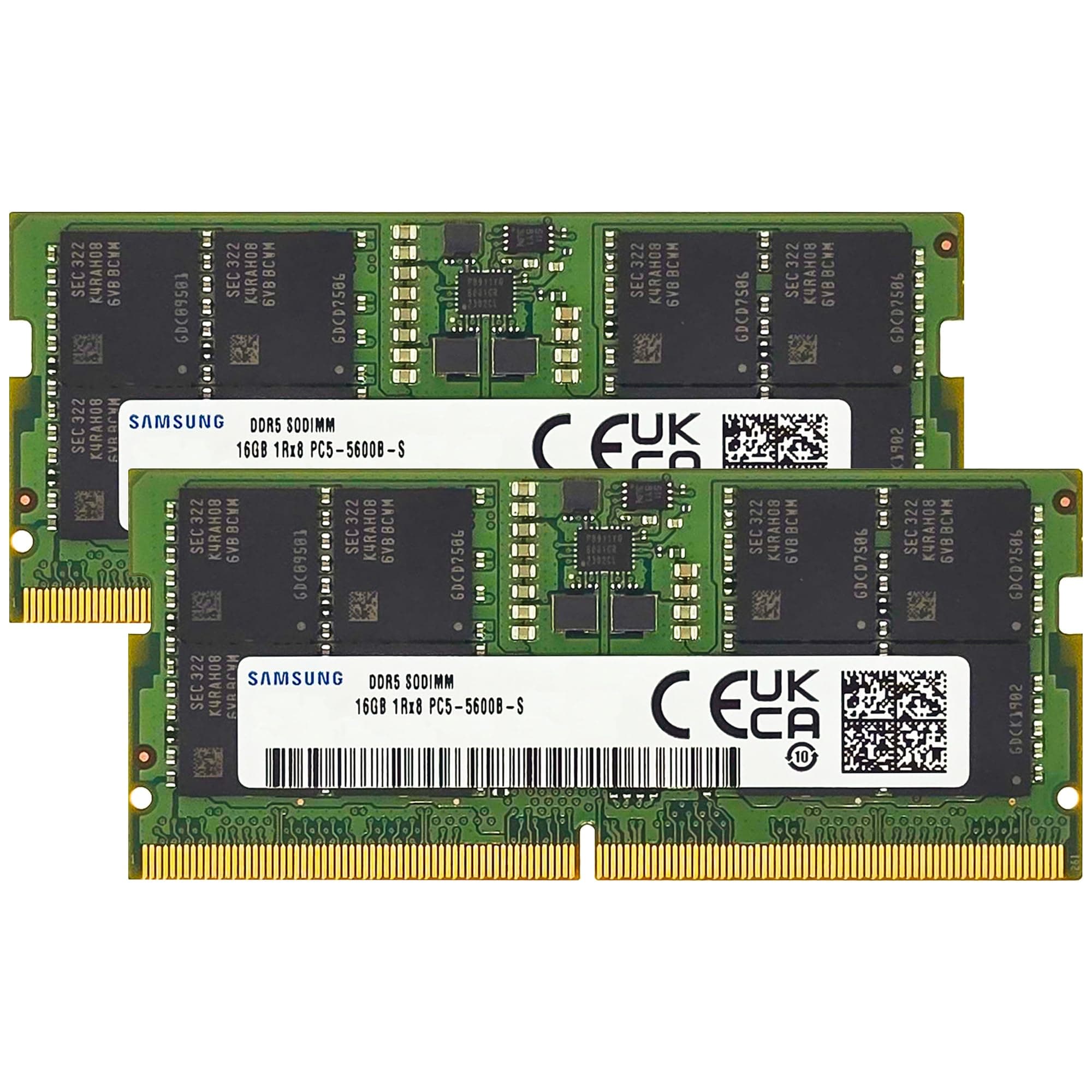 Samsung 32GB (2x16GB) DDR5 5600MHz PC5-44800 CL46 SODIMM 1Rx8 Single Rank 1.1V 262-Pin Laptop, Notebook RAM Memory