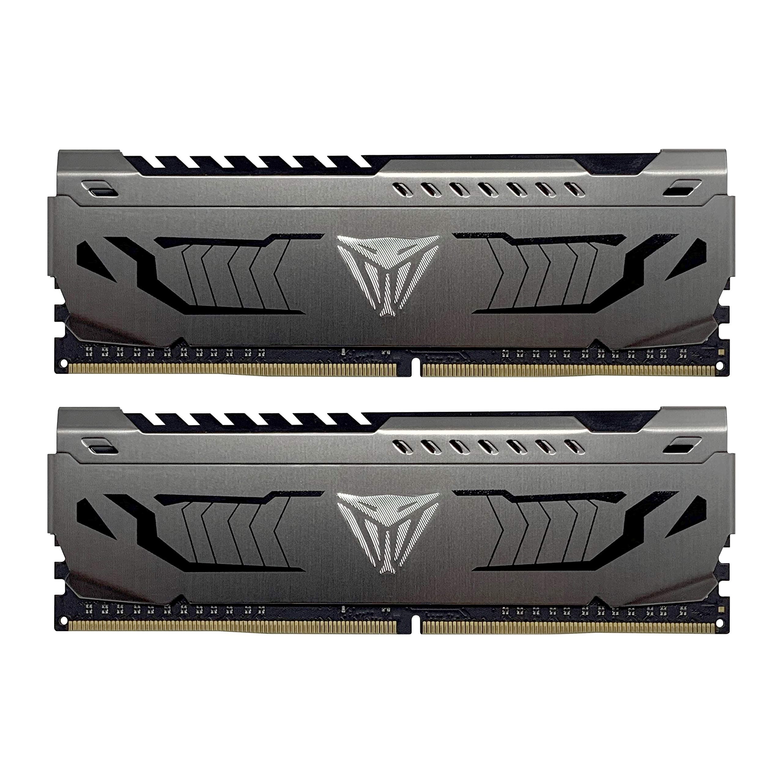 Patriot Viper Steel DDR4 RAM 16GB (2X8GB) 3200MHz CL16 1.35v UDIMM Desktop Gaming Memory Kit Compatible with XMP - PVS416G320C6K